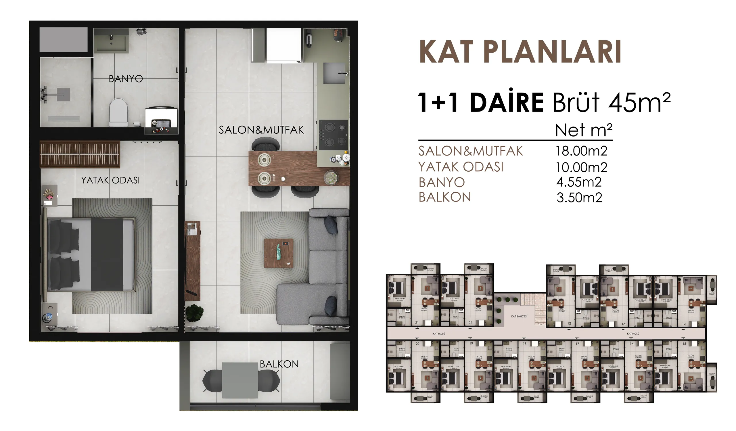 Mars Plus One / Premium / Toprakcı Kuşbakışı Daire Planı